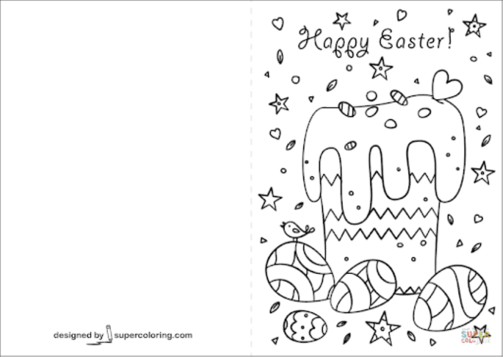 Розмальовка Листівка Вітаю З Великоднем! | Розмальовки для дітей друк онлайн